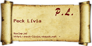 Peck Lívia névjegykártya